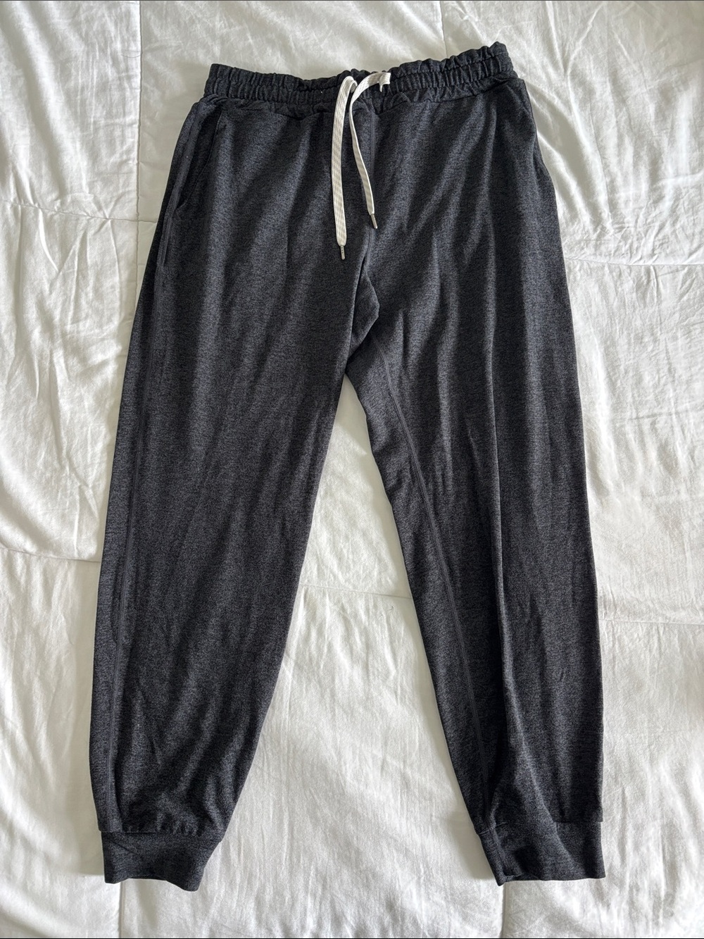 Women's Vuori Black Jogger Sweatpants with White Drawstring